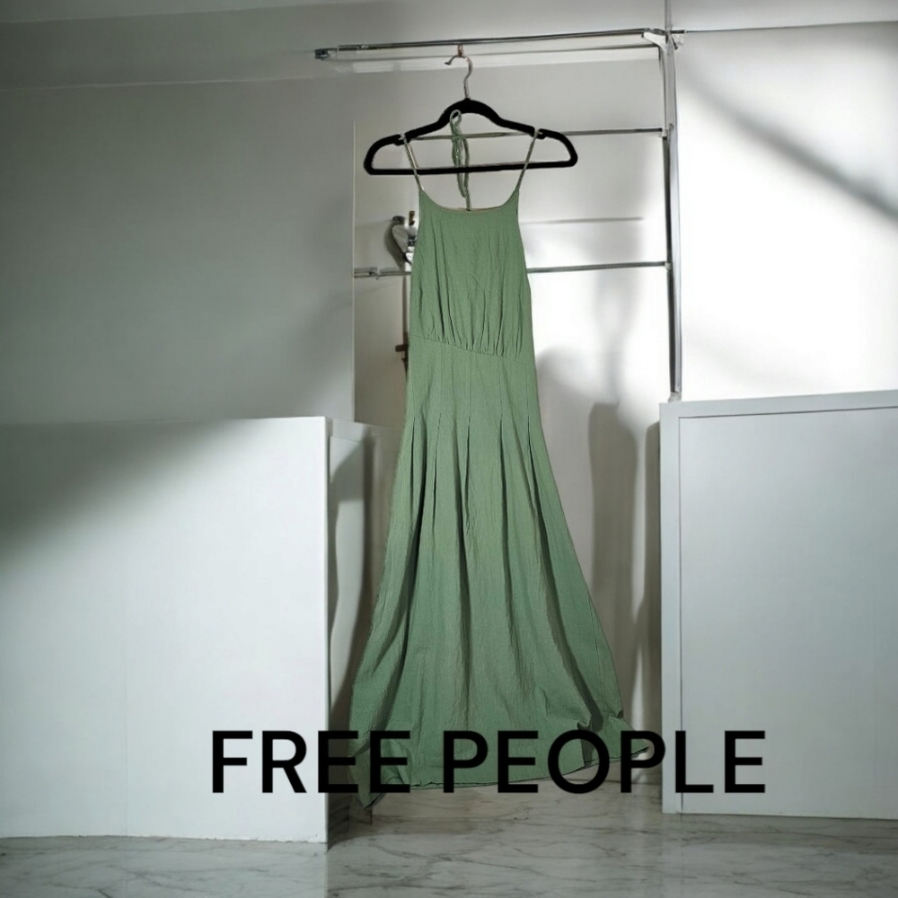 Free People Free-est Cotton Halter Midi Dress•M•NWOT - Picture 2 of 11